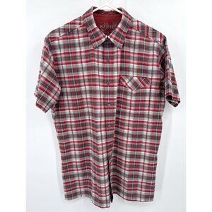 Kuhl Shirt Mens Sz M Red Plaid Metal Button Outdoor